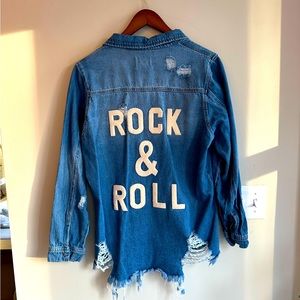 Denim button up shirt. Very rock and roll. 😁